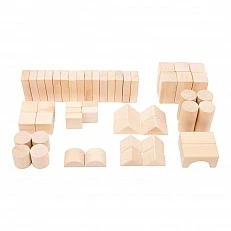 Small Foot wooden construction set in fabric bag, 50 pieces