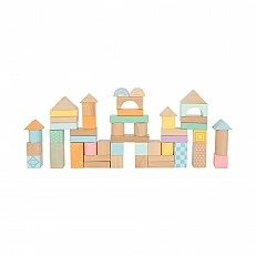 Small Foot wooden construction set pastel colours, 50 pieces