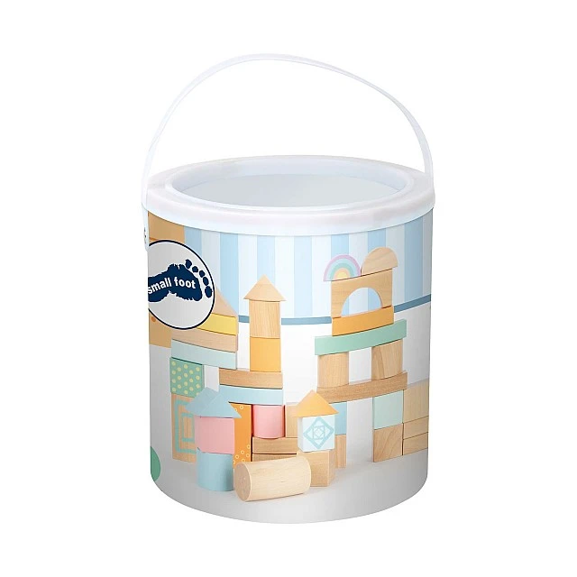 Small Foot wooden construction set pastel colours, 50 pieces