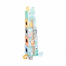 Small Foot Cubes, for upgrading, wooden, in pastel colors
