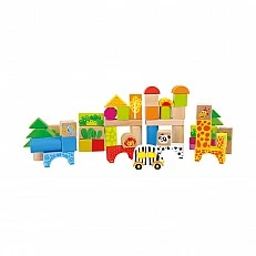 Small Foot wooden Zoo construction set, 50 pieces
