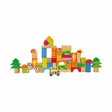 Small Foot wooden Zoo construction set, 50 pieces