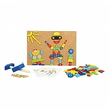 Small Foot Robots mosaic wooden with hammer