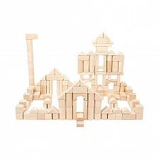 Small Foot wooden construction set in fabric bag, 200 pieces