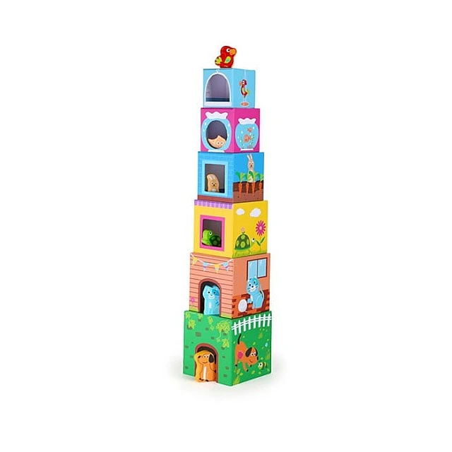 Small Foot stacking cubes Farm animals, 12 pieces