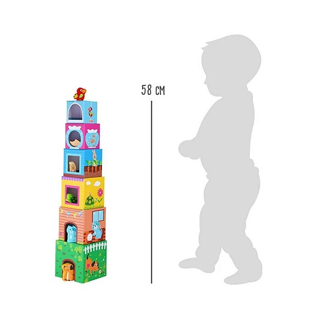 Small Foot stacking cubes Farm animals, 12 pieces