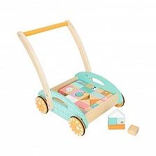 Small Foot wooden construction set with cart, 34 x 27 x 36 cm, 35 pieces