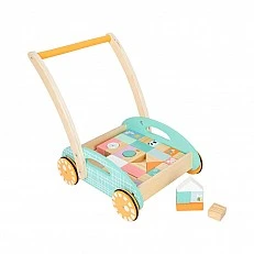Small Foot wooden construction set with cart, 34 x 27 x 36 cm, 35 pieces