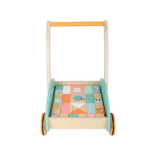 Small Foot wooden construction set with cart, 34 x 27 x 36 cm, 35 pieces