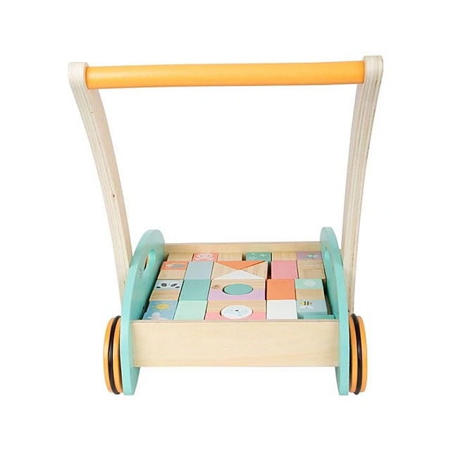 Small Foot wooden construction set with cart, 34 x 27 x 36 cm, 35 pieces