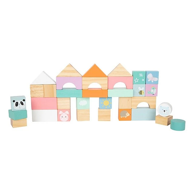 Small Foot wooden construction set with cart, 34 x 27 x 36 cm, 35 pieces
