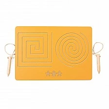 Nowa Szkola Graphomotor exercise board for 2 hands, circle and square, yellow