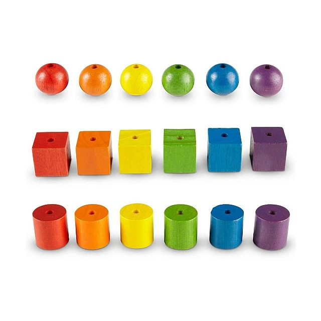 Learning Resources String Beads, Wooden, 108 Count, with 20 active cards included
