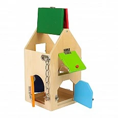 Small Foot wooden locking house, 15 x 15 x 28 cm