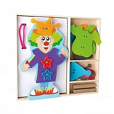 Small Foot Clown with clothes to string, 21 pieces