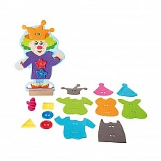 Small Foot Clown with clothes to string, 21 pieces