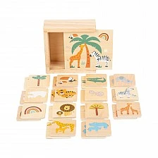 Small Foot Memory game Safari, wooden, 28 pieces