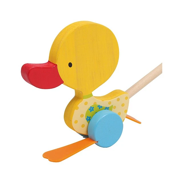 Small Foot Toy Duck, for pushing, wooden, 61 x 6.5 x 17 cm