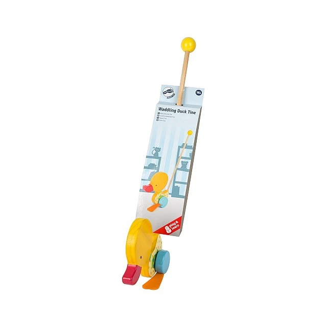 Small Foot Toy Duck, for pushing, wooden, 61 x 6.5 x 17 cm