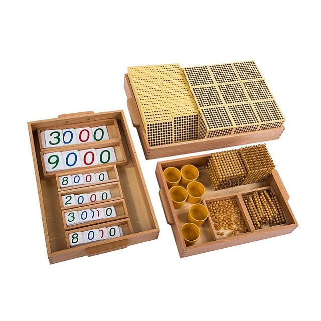 Montessori set, large, gold