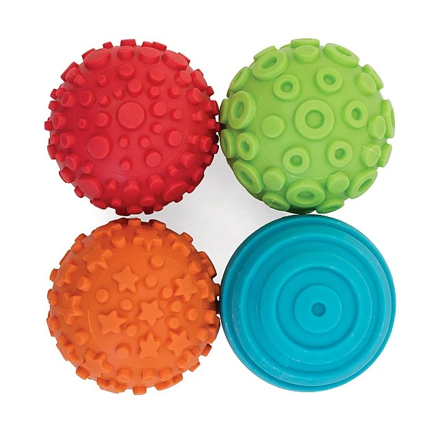 Nowa Szkola Balls with different textures, rubber, for printing patterns, 6 cm, 4 pieces