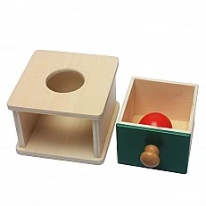 Box with tray and ball, wooden