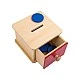 Box with drawer and tokens, wooden