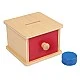 Box with drawer and tokens, wooden