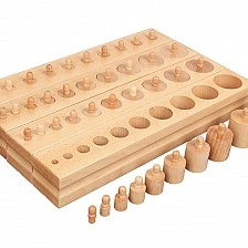 Montessori cylinders, wooden, 47 x 30 x 9 cm