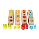 Small Foot Cylinders, wooden, colored, 15 x 16 x 3.5 cm