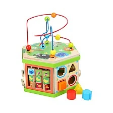 Small Foot Safari didactic cube wooden, 29 x 25 x 30 cm