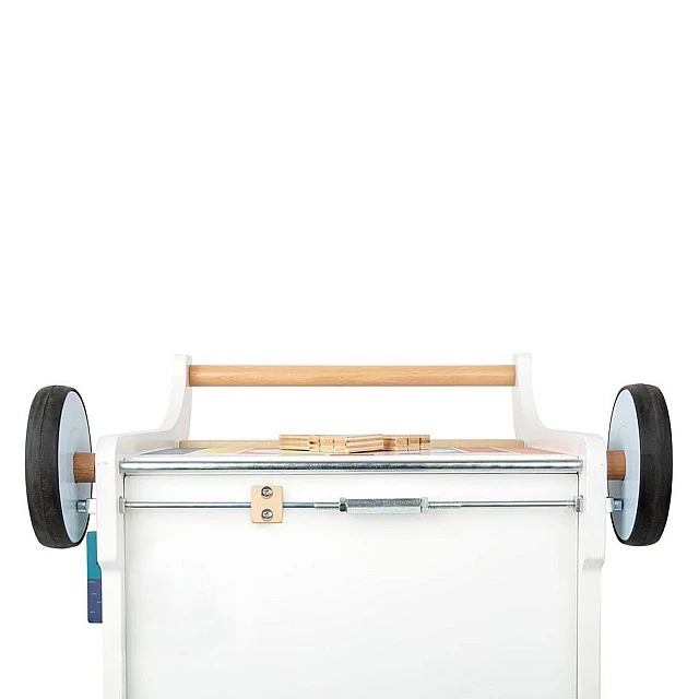 Small Foot walker didactic cube on wheels wooden, 42 x 39 x 42 cm