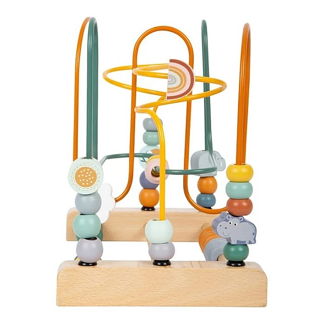 Small Foot Safari maze toy, wooden, with beads