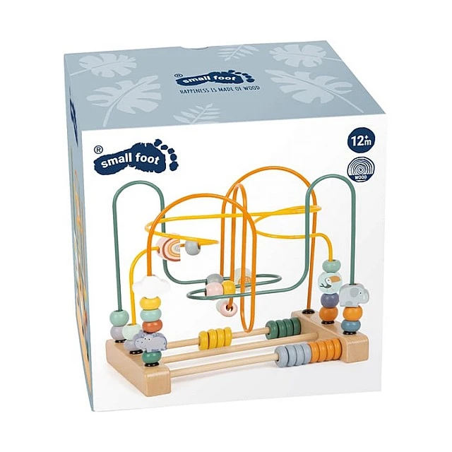 Small Foot Safari maze toy, wooden, with beads