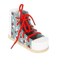 Small Foot Shoe for stringing, wooden, 15 x 6 x 8 cm