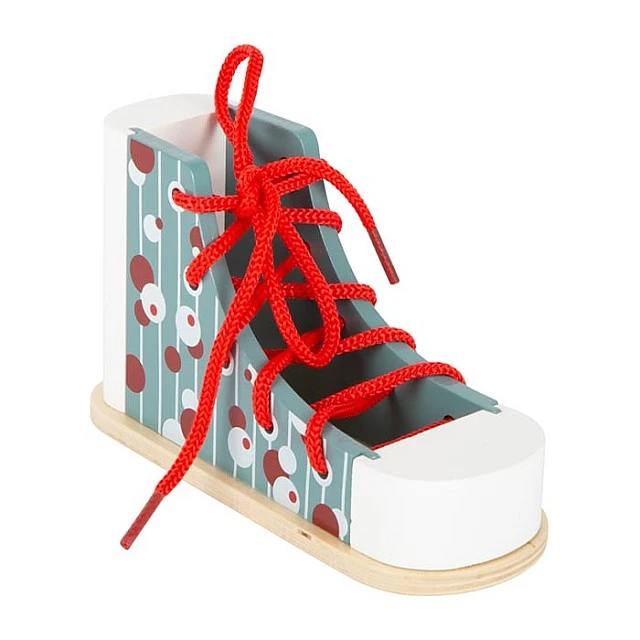 Small Foot Shoe for stringing, wooden, 15 x 6 x 8 cm