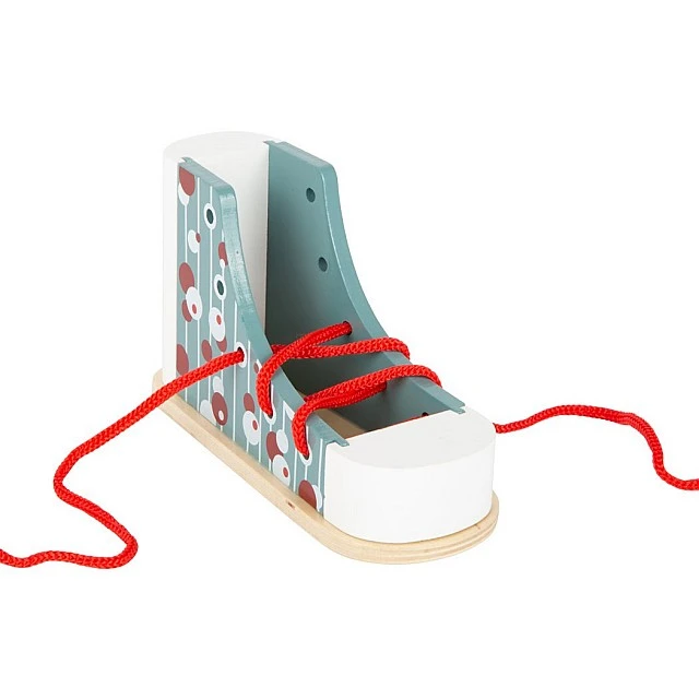Small Foot Shoe for stringing, wooden, 15 x 6 x 8 cm