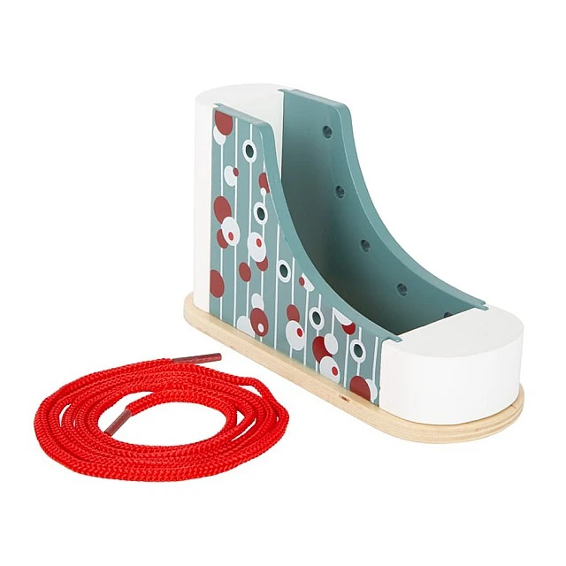 Small Foot Shoe for stringing, wooden, 15 x 6 x 8 cm