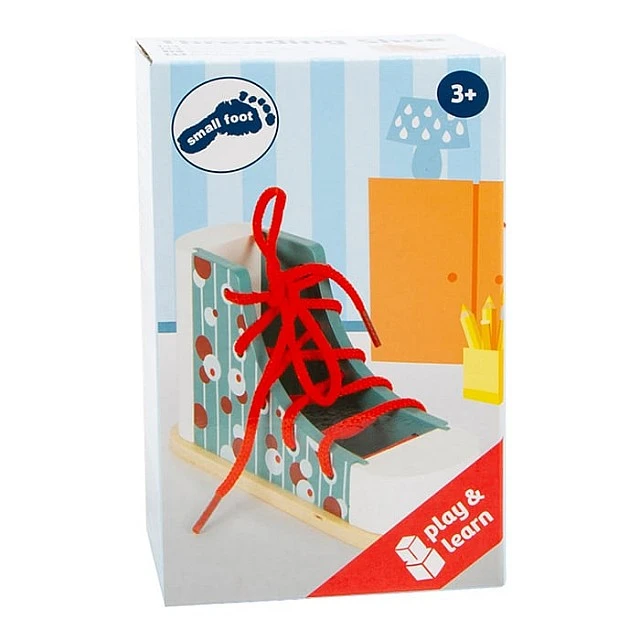 Small Foot Shoe for stringing, wooden, 15 x 6 x 8 cm