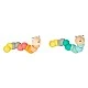 Small Foot Display with 14 pieces of caterpillars, for motor skills, wooden