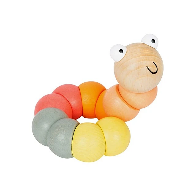 Small Foot Display with 14 pieces of caterpillars, for motor skills, wooden