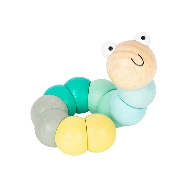 Small Foot Display with 14 pieces of caterpillars, for motor skills, wooden