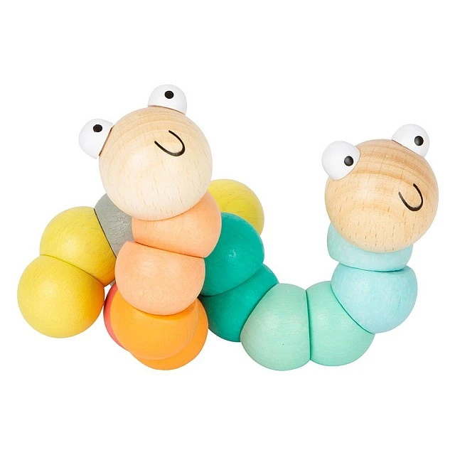 Small Foot Display with 14 pieces of caterpillars, for motor skills, wooden