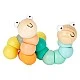 Small Foot Display with 14 pieces of caterpillars, for motor skills, wooden