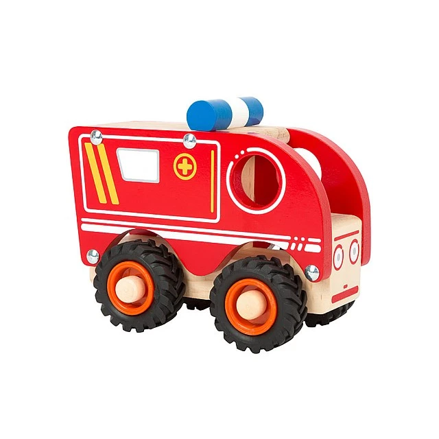 Small Foot wooden ambulance, 13 x 7 x 10 cm