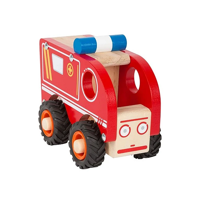 Small Foot wooden ambulance, 13 x 7 x 10 cm