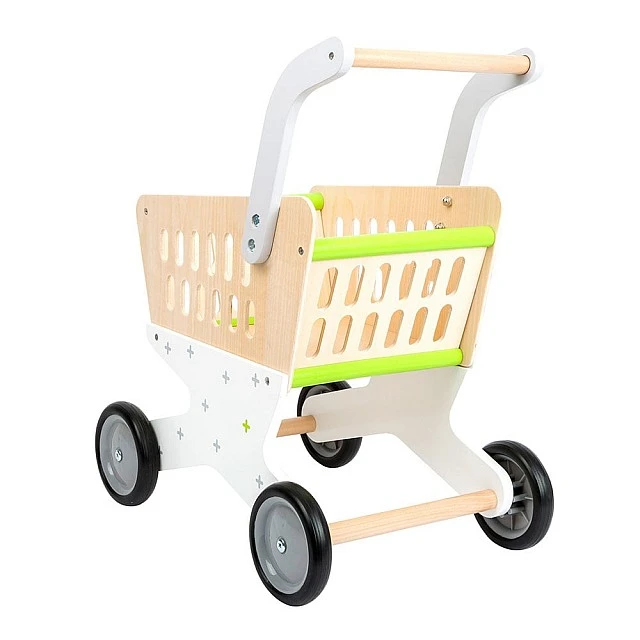 Small Foot wooden children’s shopping trolley, 41 x 29 x 48 cm