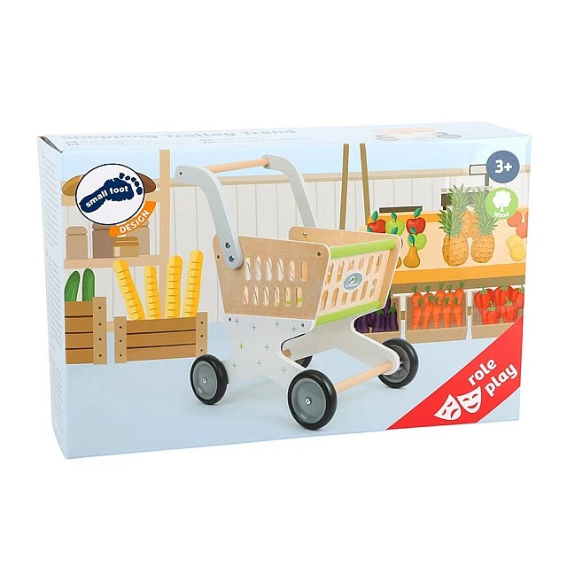 Small Foot wooden children’s shopping trolley, 41 x 29 x 48 cm