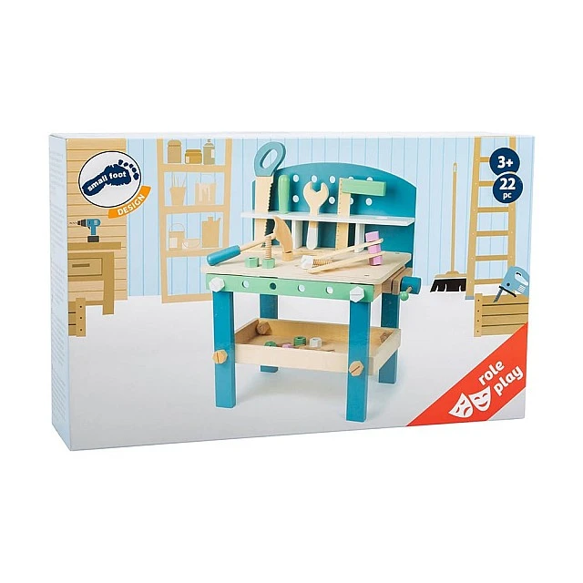 Small Foot Workshop with tools, children’s, wooden, 40 x 26 x 49 cm