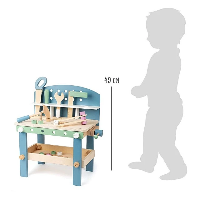 Small Foot Workshop with tools, children’s, wooden, 40 x 26 x 49 cm